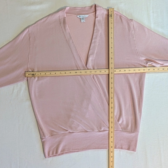 Athleta Purana V-Neck Wrap Sweatshirt | Pink | EUC | LG - Picture 6 of 8